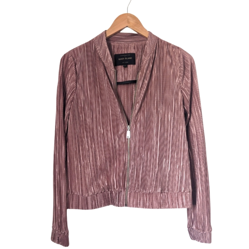 Plisse bomber jacket